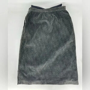 Vintage 1980’s Italian size 42 corduroy pencil skirt with leather trim